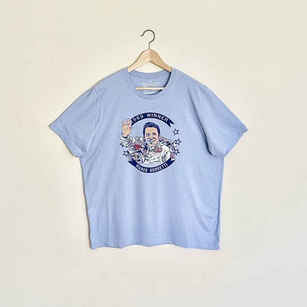 Mario Andretti 1969 Indianapolis 500 Winner 50th Anniversary T Shirt Adult XXL